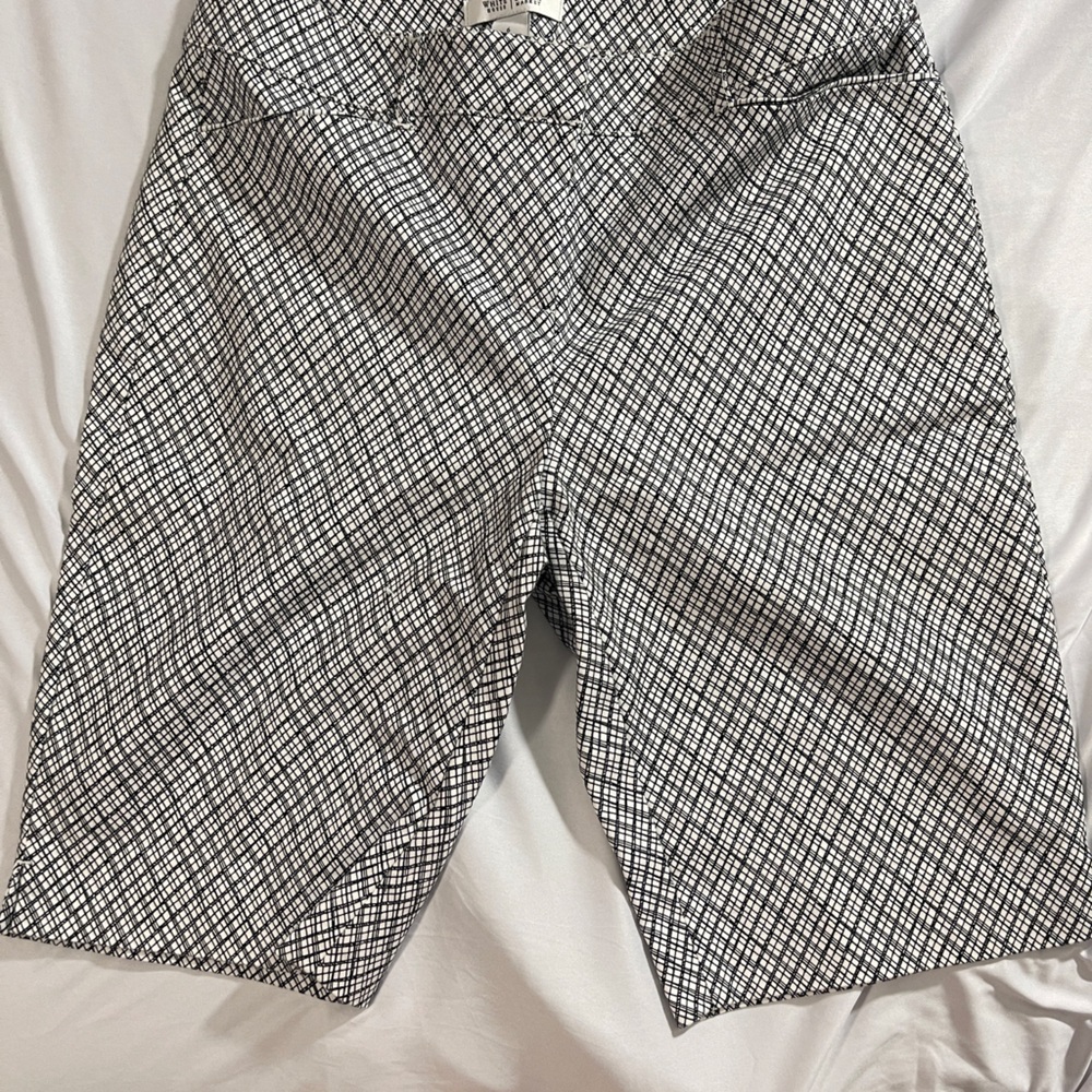 White House Black Market Black and White Plaid Bermudas